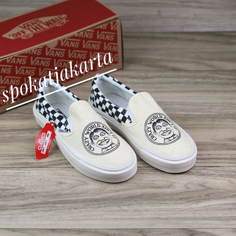 Vans Slip On Crazy Crem Import Qualty Bnib