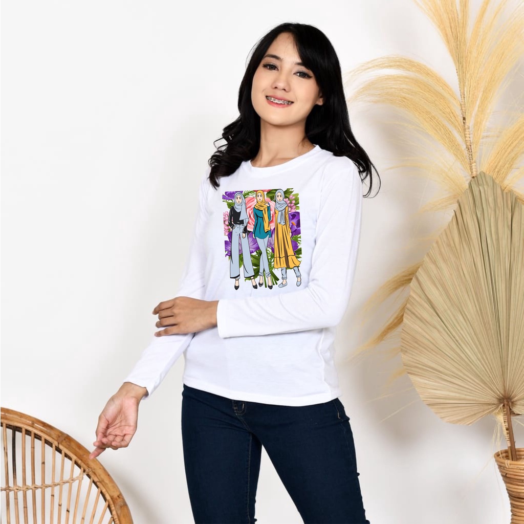 Kaos Wanita Hijab Lengan Panjang