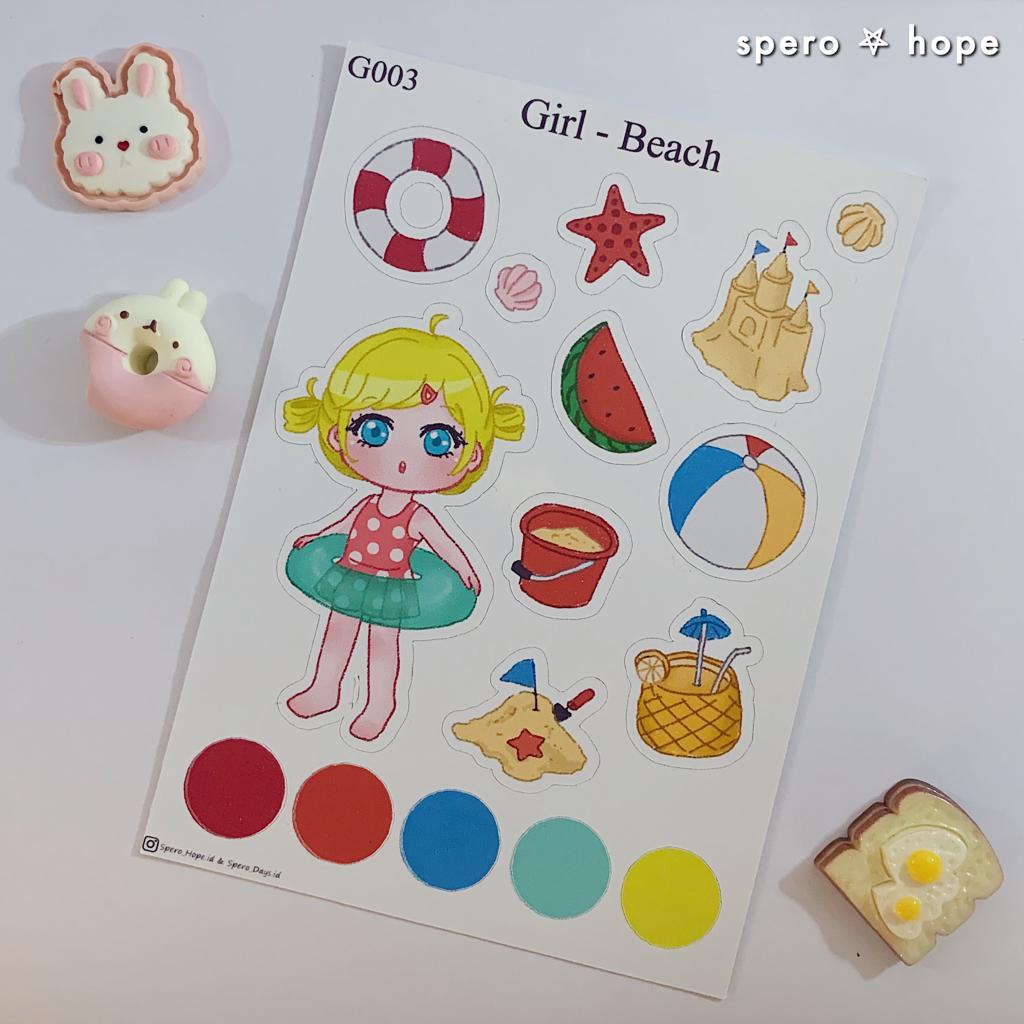 

SPEROHOPE - #G001-G015 Cute Aesthetic Sticker Sheet Girl Theme DIY Diary Sticker Jurnal BUJO Planner Deco Stiker Hias