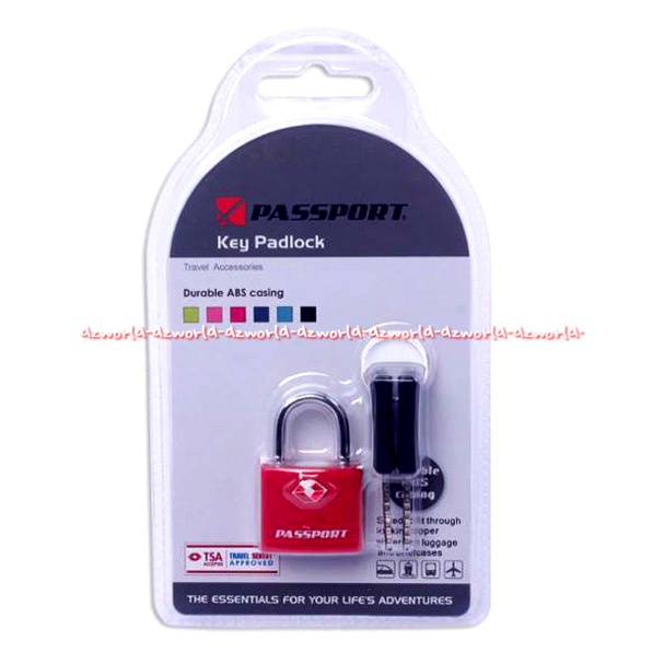 Passport Key Padlock TSA Lock Mini Padlock For Travelling Gembok Koper Kecil Warna Hitam Merah Pasport Tsa lok Pad Lock