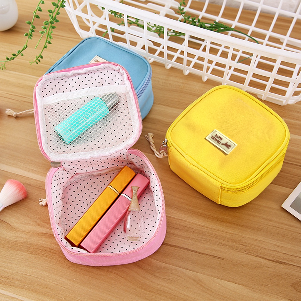 Mini pouch travel mate tas make up mini pouch kosmetik kecil travel organizer tas make up korea dompet pembalut wanita dompet koin pouch headset