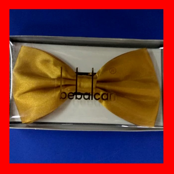 Dasi Kupu Kupu Gold Emas Polos Double Layer Grosir Distributor Dasi