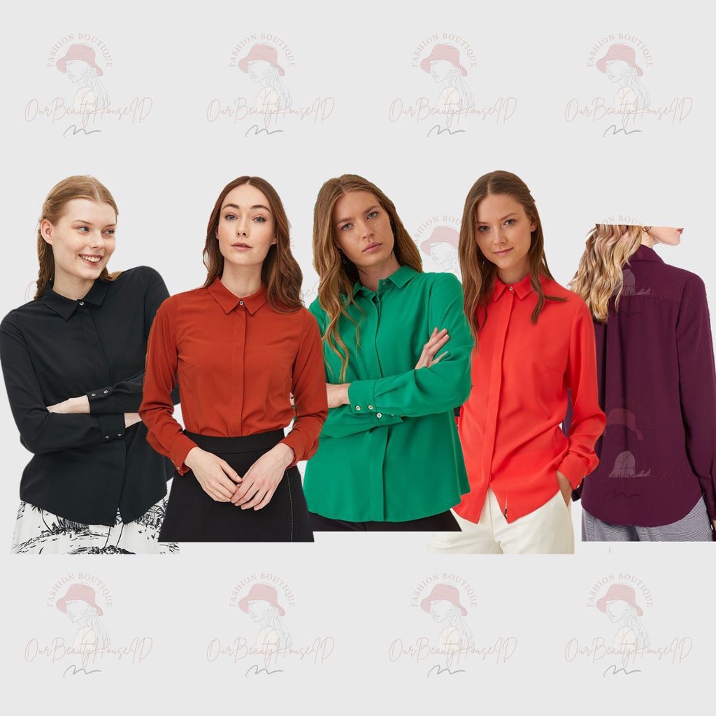 ROEPI KAYRA  Kemeja Wanita Hidden Shirt Grapewine