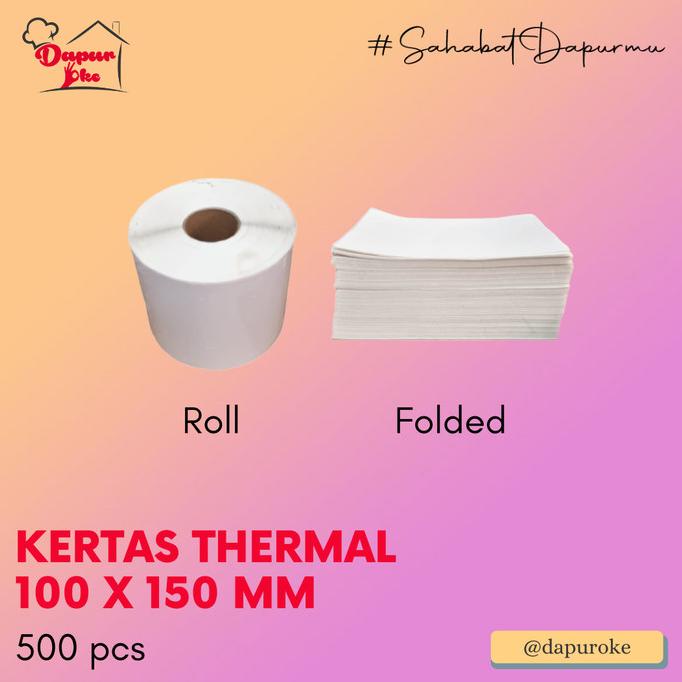 

Kertas Thermal 100 x 150 mm 500 pcs Stiker Label Barcode A6