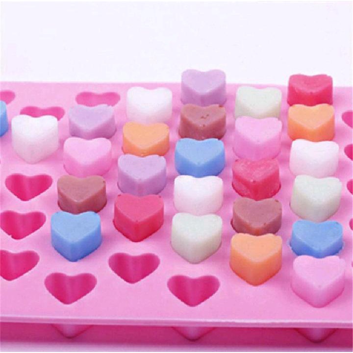 Cetakan Silikon Love Mini 55 Lubang Cetakan Es Batu Ice Cube Tray Mold Love Mini Cetakan Coklat Jelly Pudding Lucu