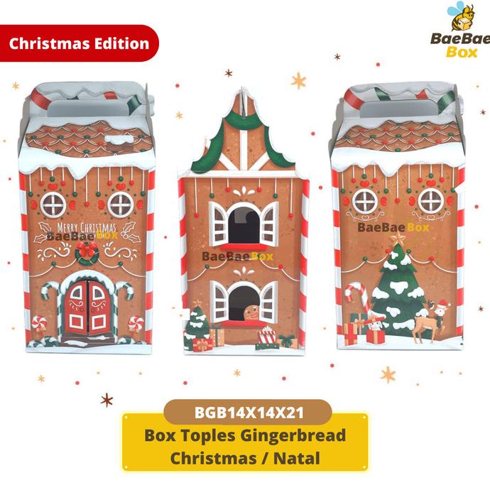 

paling diminati] Box Toples Gingerbread Christmas / Natal 14 x 14 x 21cm
