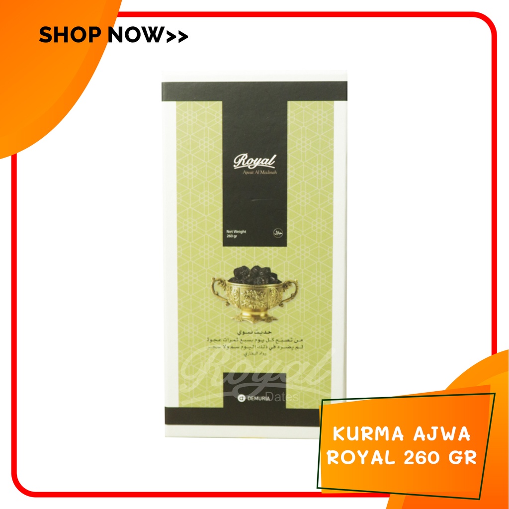 

Kurma Ajwa Royal Al-Madinah 260 gram Premium | KURMA NABI ASLI BERGARANSI