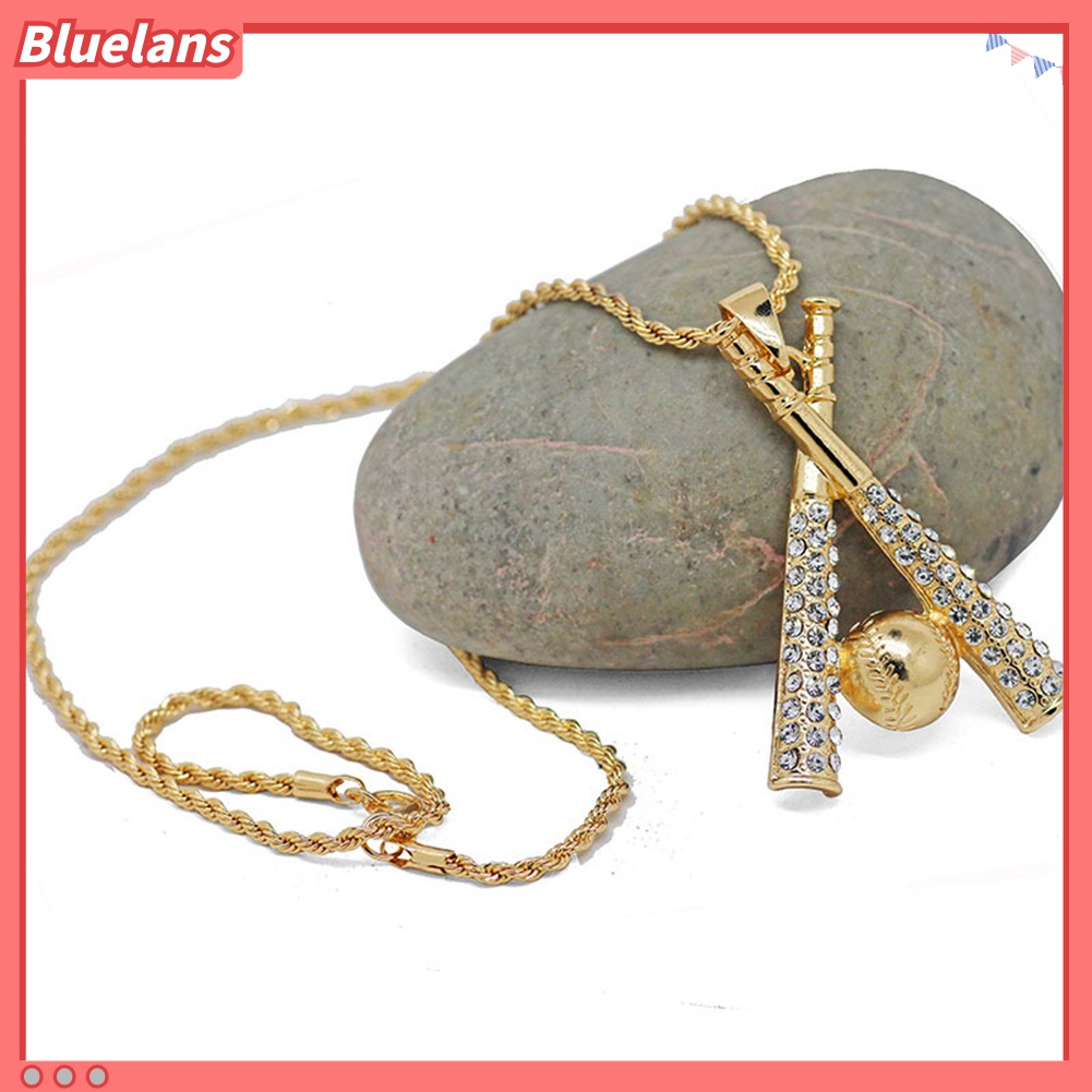 Kalung Liontin Bentuk Kelelawar Aksen Berlian Imitasi Gaya Hip Hop Untuk Pria