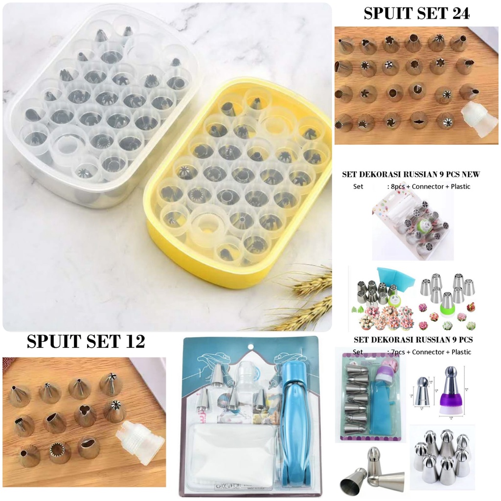 Spuit Set Dekorasi 25 PCS Dekorasi Set Spuit Stainless 9 pc 12pc 24 Pc