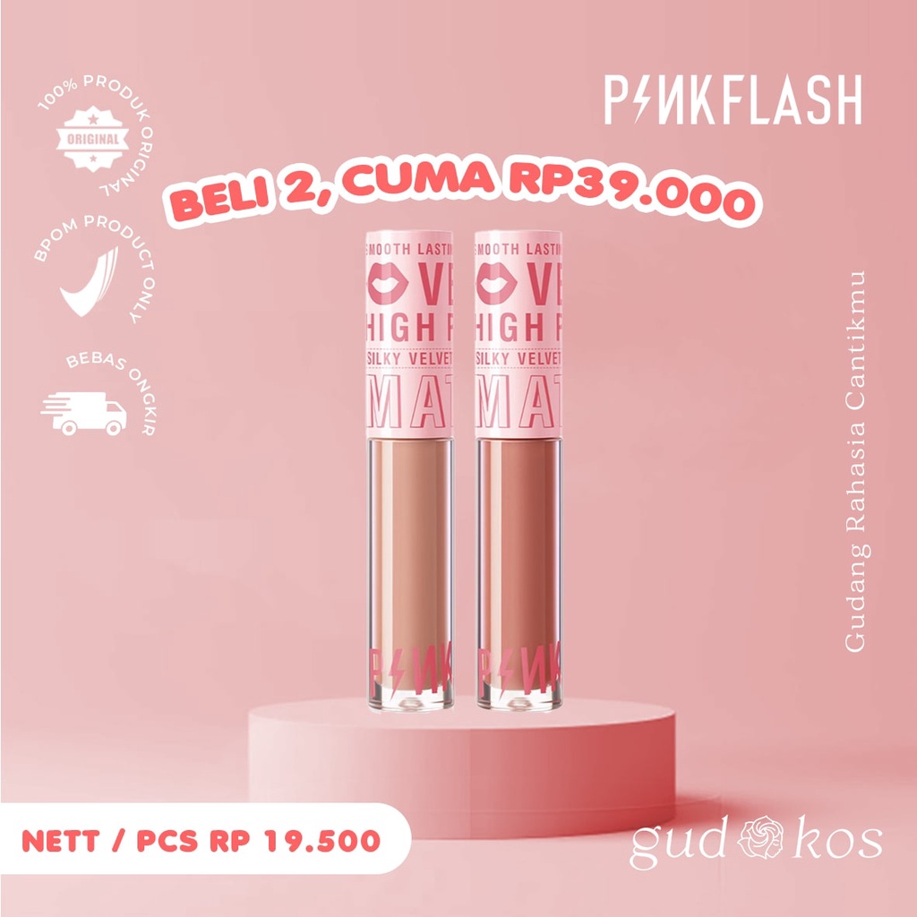 PINKFLASH #PinkDiary Silky Velvet Matte Lip Cream - Lip Krim Korea Tahan Lama