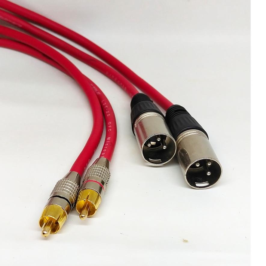 PROMOSI  6.6 Kabel Mixer Ke Power Amplifier(1Pasang)/kabel xlr canon Male 3pin to RCA canare merah 1meter 2meter 3meter 5meter [KODE 4]
