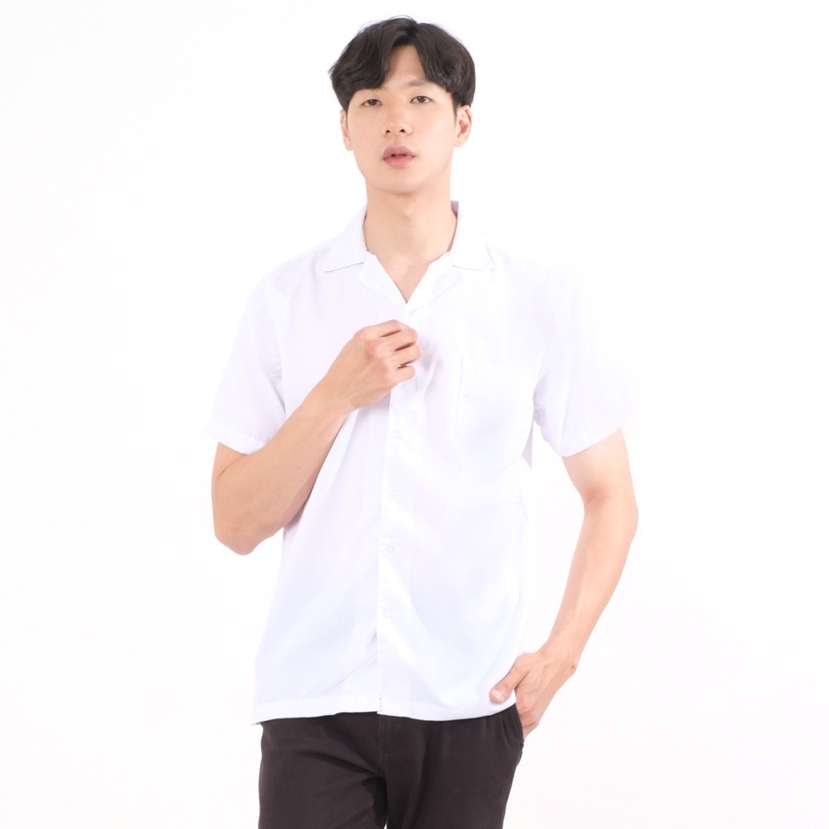 Baju Atasan Kemeja Kerah Shirt Fashion Casual Kasual Pria Cowok Cowo Laki Laki Kpop Korean Style JJ 