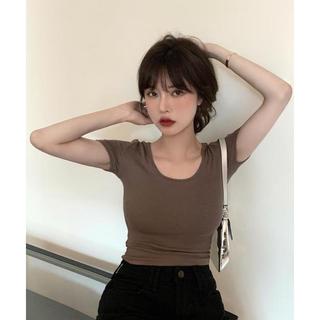 DF BJ282 Baju Wanita Korean Sexy Crop Top Kaos Crop Tee Baju Atasan Wanita