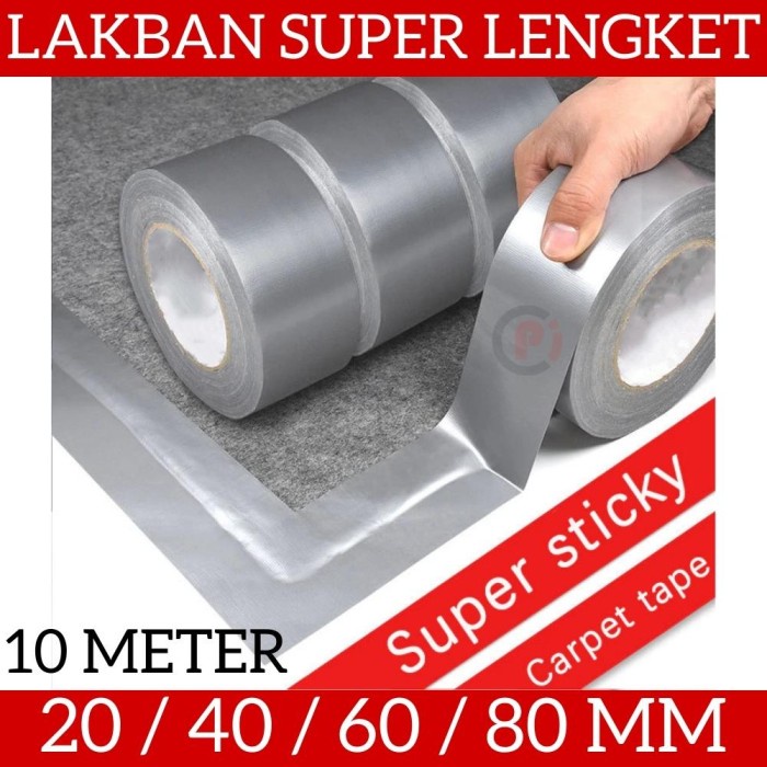 Lakban Kain Karpet Super Lengket Sticky Clotch Floor Duct Tape 10Meter