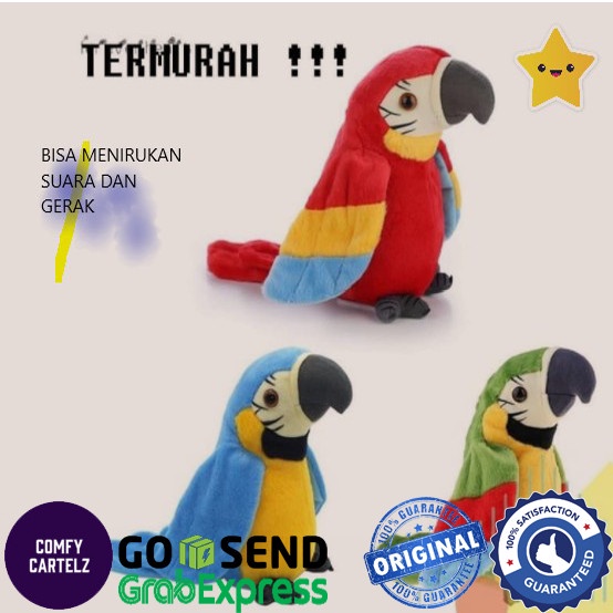 Gilaa Mainan Tiktok Viral Boneka Talking Burung Beo Mainan Anak Bagus