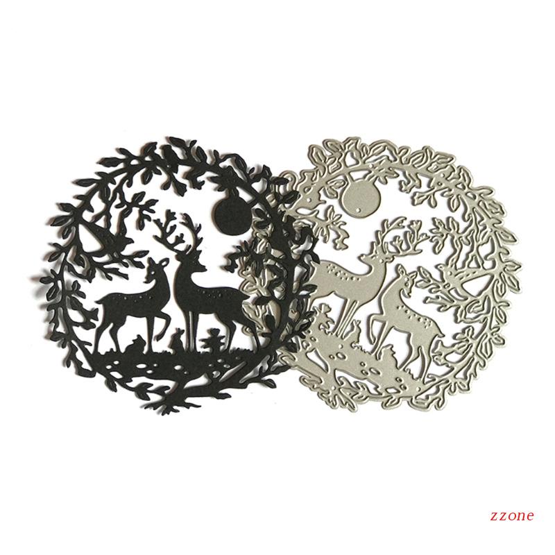 Cetakan Stensil Cutting Dies Motif Rusa Natal Bahan Metal Untuk Scrapbook / Craft DIY / Embossing