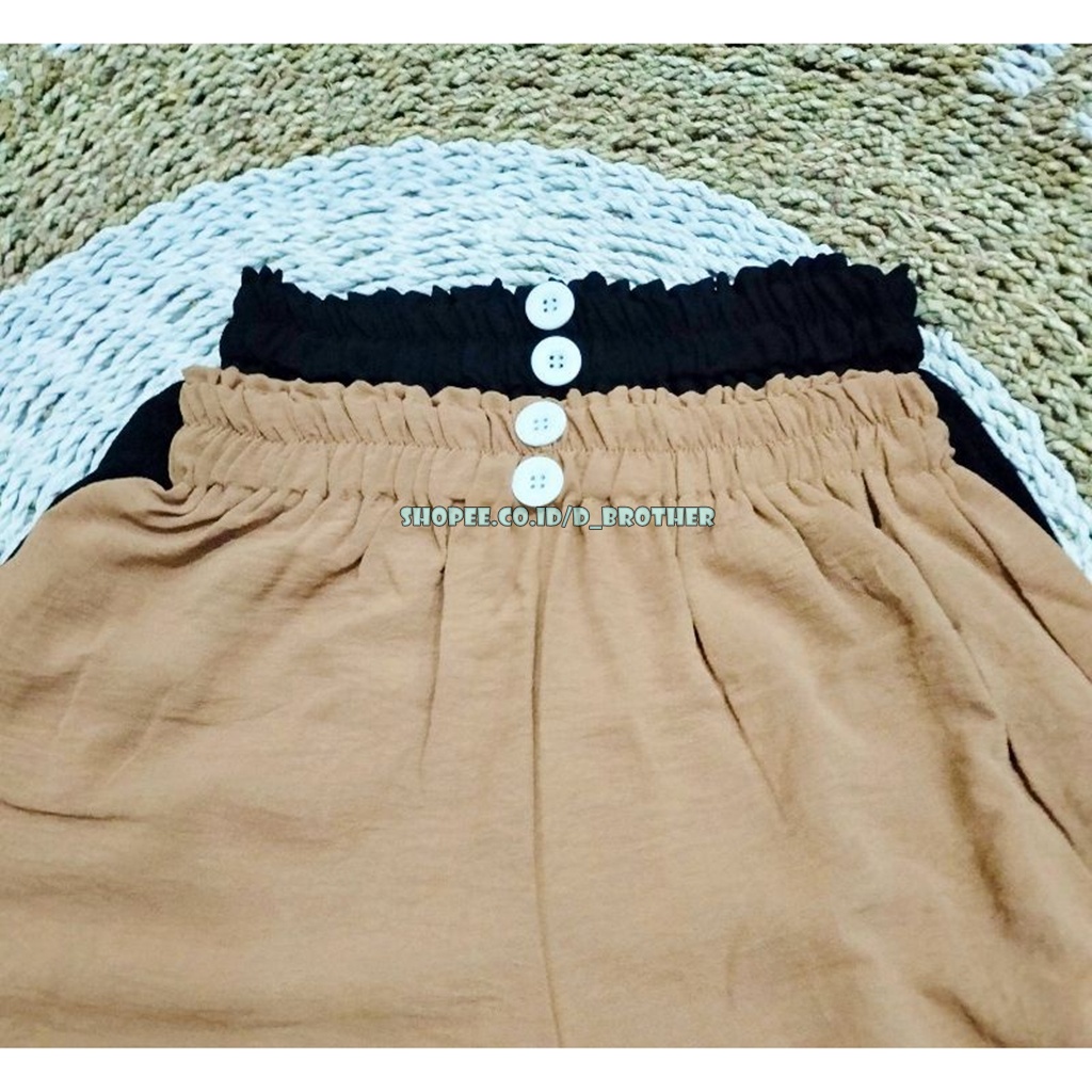 Vava Celana Kulot Crinkle Estetic Highwaist Kancing 2