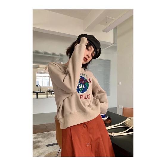 Sweater Wanita | SAVE PLANET CROOPE Sweater Wanita | Sweater Sweatshirt Baju | Korean Style Oversize