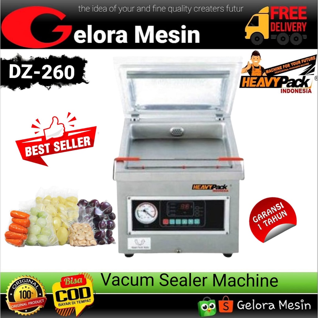 Vacuum Sealer Sedot Hempa Udara DZ-260 HEAVYPACK
