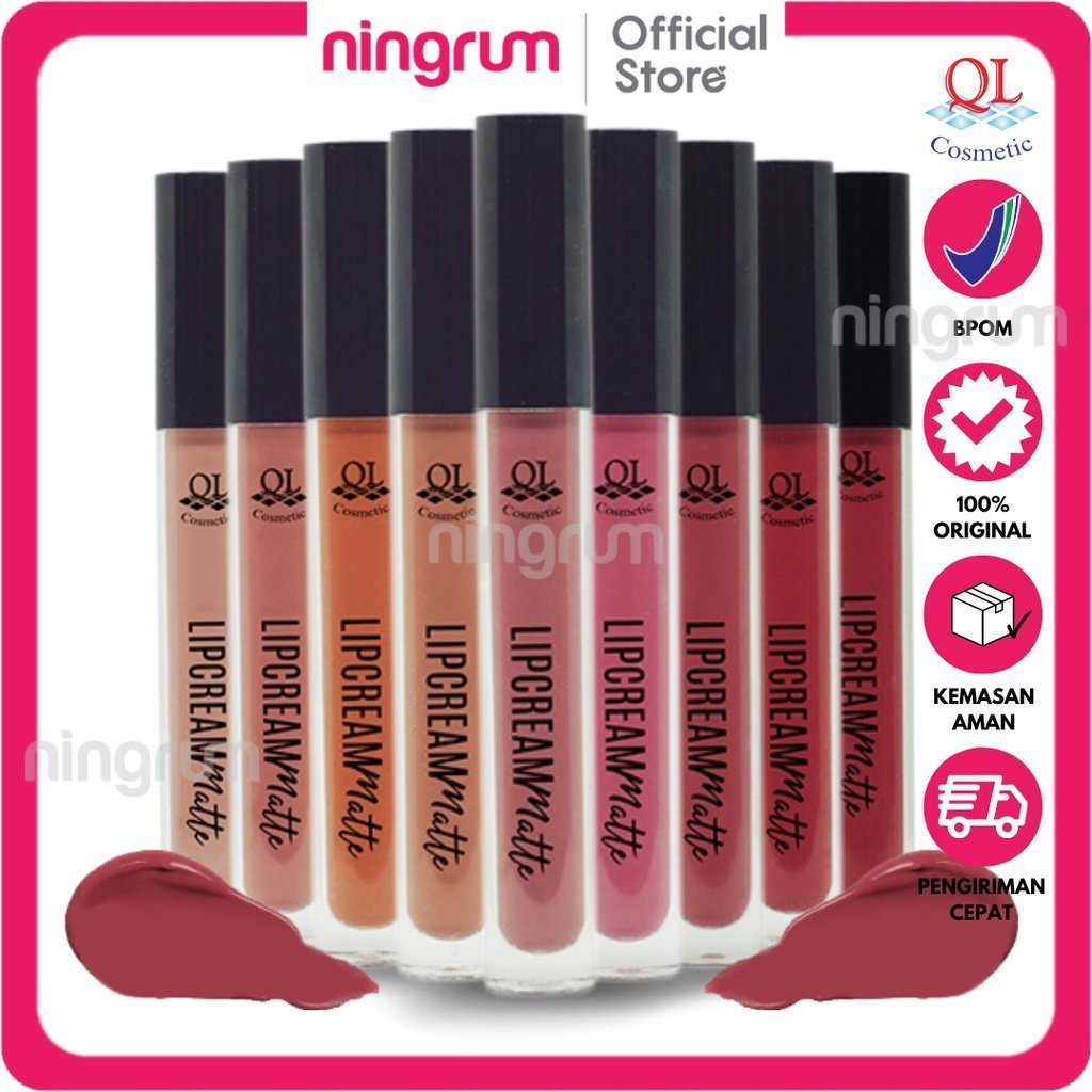 Ningrum QL Cosmetic Lip Cream Matte Lip Color Tahan Lama Pemerah Bibir Lip Cream Waterproof BPOM _ 7008