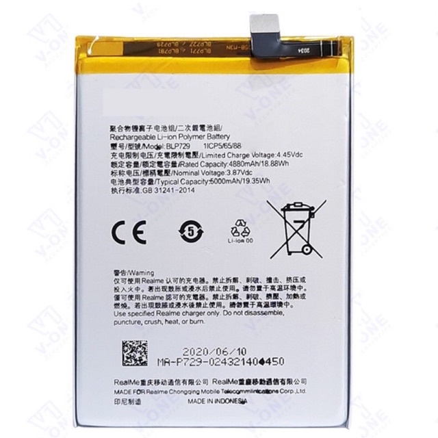 Batterai Realme C3 / C11 / Realme 5 / 5i / 5S / BLP 729 Baterai Tanam Original BLP729