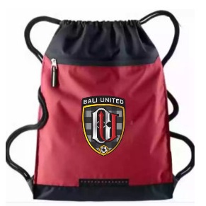 Tas Serut pria string bag polos selempang olahraga bahan Taslan waterproof | Tas Pria Ransel Serut Klub Bola Bali United