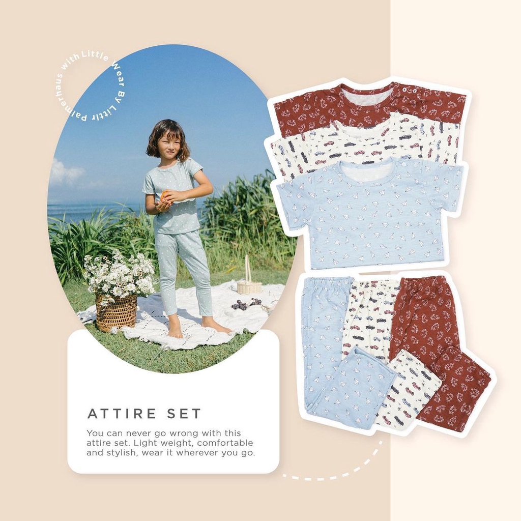LITTLE PALMERHAUS MURAH SETELAN OBLONG PENDEK KANCING BAHU CELANA PANJANG KIDS ATTIRE SET ANAK LITTLE WEAR