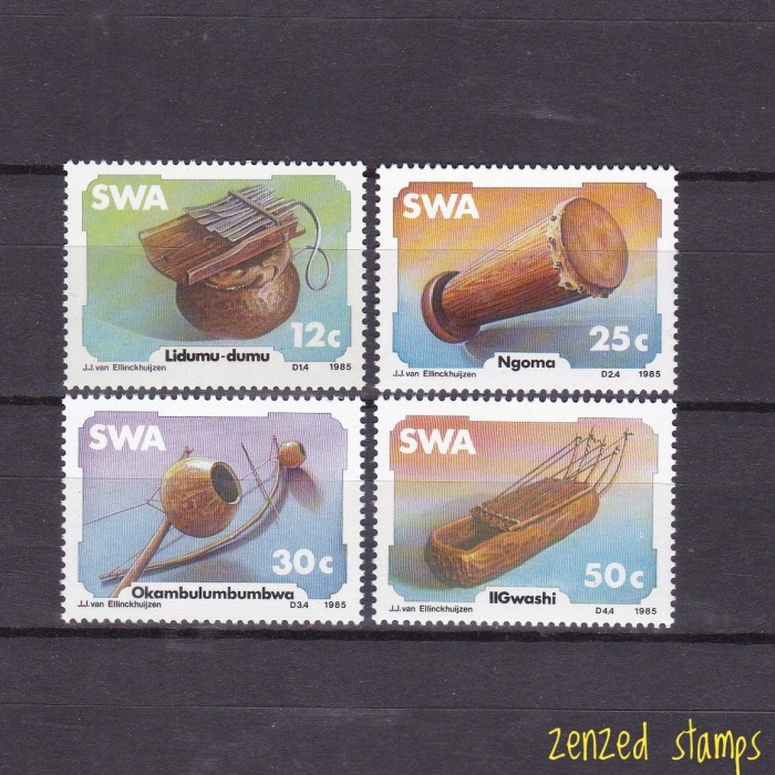 

0704 Perangko SWA 1985 Traditional Musical Instruments 4v Mnh