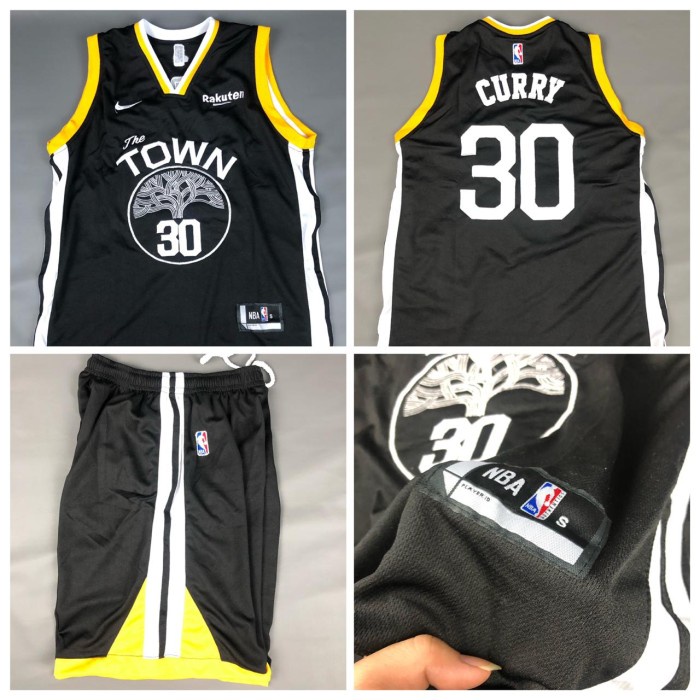 JERSEY BASKET NBA GSW TOWN HITAM STEPHEN CURRY