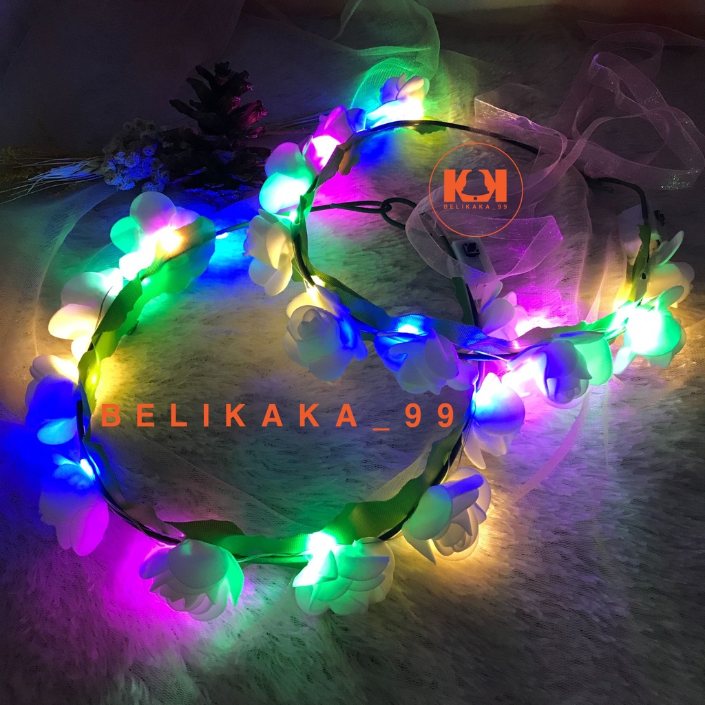 BANDO FLOWER CROWN LED / BANDO MAHKOTA BUNGA LINGKAR NYALA / BANDO BUNGA LINGKAR LED / FLOWERCROWNLED / BANDO CANTIK NYALA