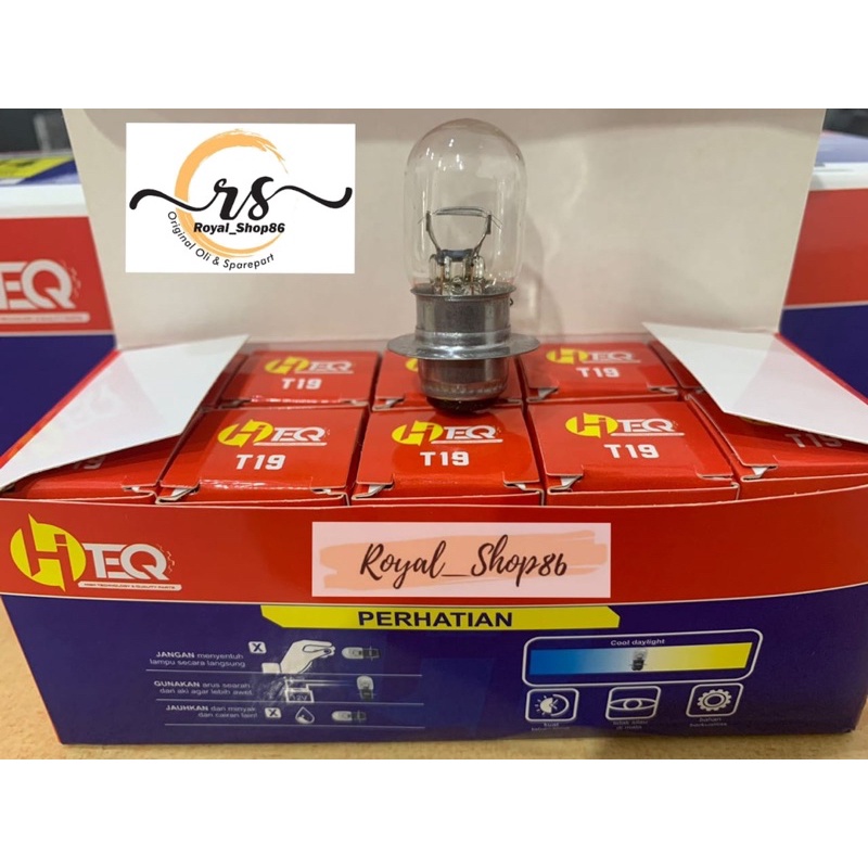 Bohlam Lampu HteQ Motor Bolham Lampu H TeQ Motor Bolham Lampu H-TeQ Motor T19 Kaki1 12V 35w/35w 90798-C0317 (Warna Kuning) Original