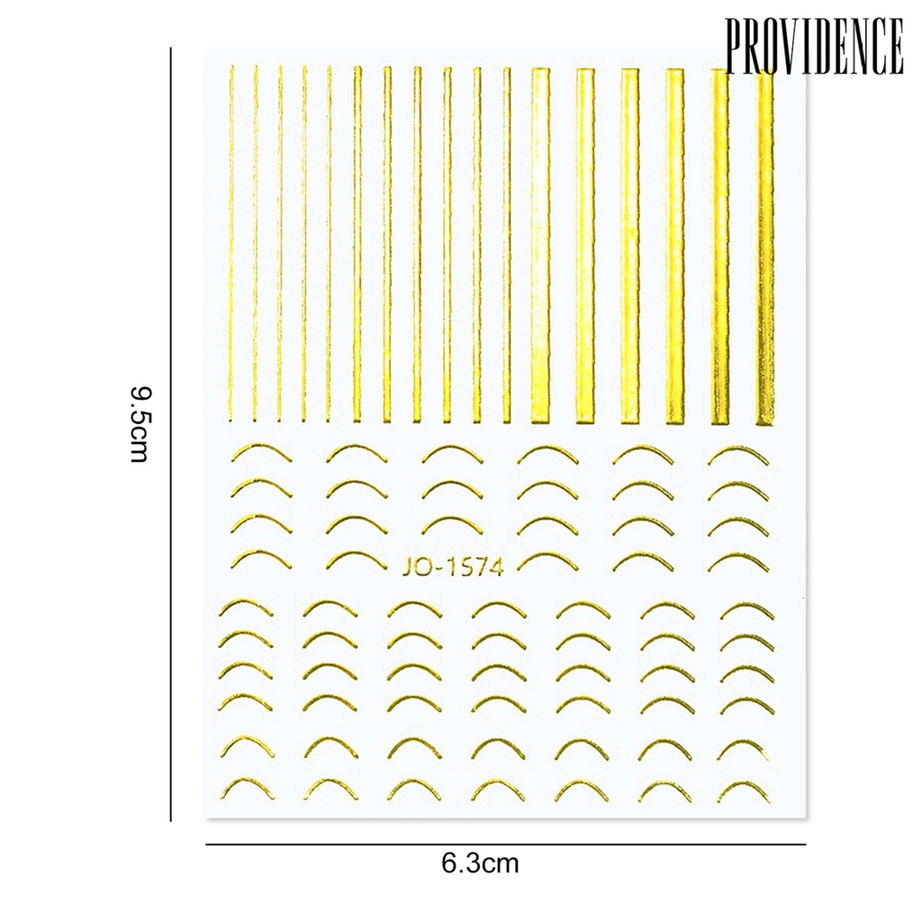 Providence Stiker Kuku Ultra Tipis Motif Garis Asimetris Untuk Nail Art / Manicure / Salon