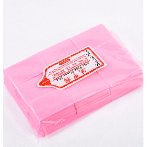 100pcs Kapas Pembersih Kutek KUKU UV Gel Kapas Nail Art Remover pads Tanpa Serat Menghapus Gel Polish Warna Pink aseton