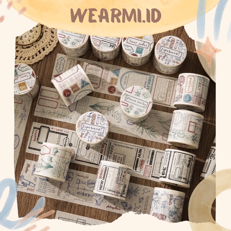 

Washi Tape Sticker Aesthetic Vintage Notes Roll Scrapbook Bujo Jurnal DIY Wearmi