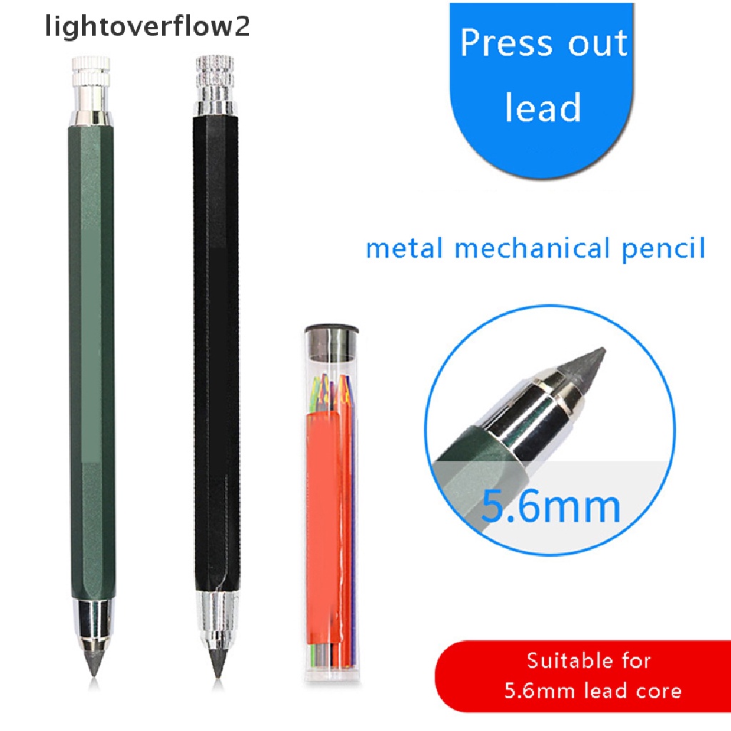 (lightoverflow2) Pensil Mekanik Otomatis 5.6mm Untuk Sketsa / Menggambar