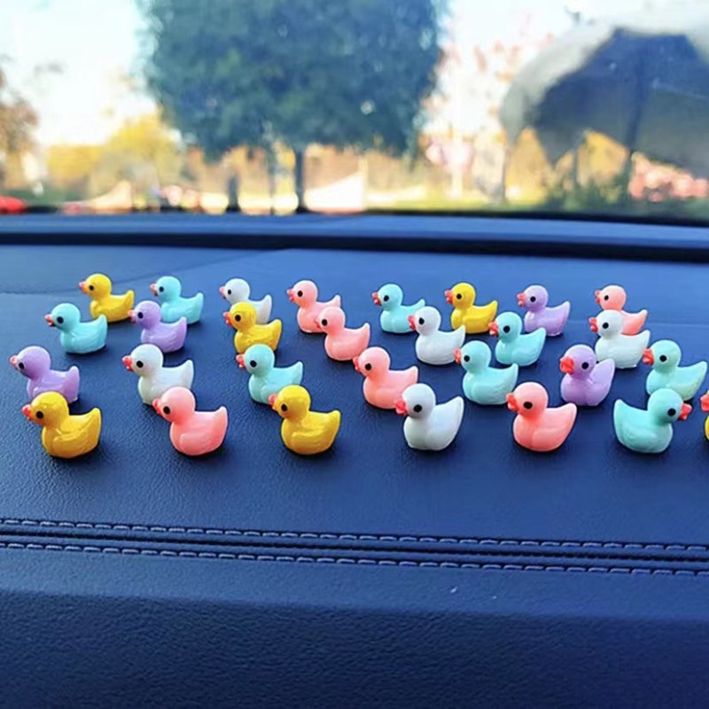 7pcs / set Ornamen Bebek Mini Handmade Bahan Resin 7 Warna Untuk Aksesoris Interior Mobil