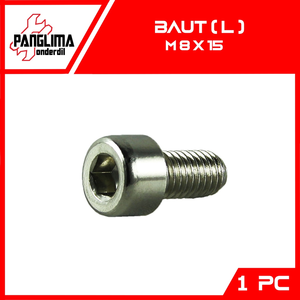 Baut L-L6 8x15-8X15-M 8 x 15 Kunci-K 5 P-Pitch 1.25 Baud-Bolt