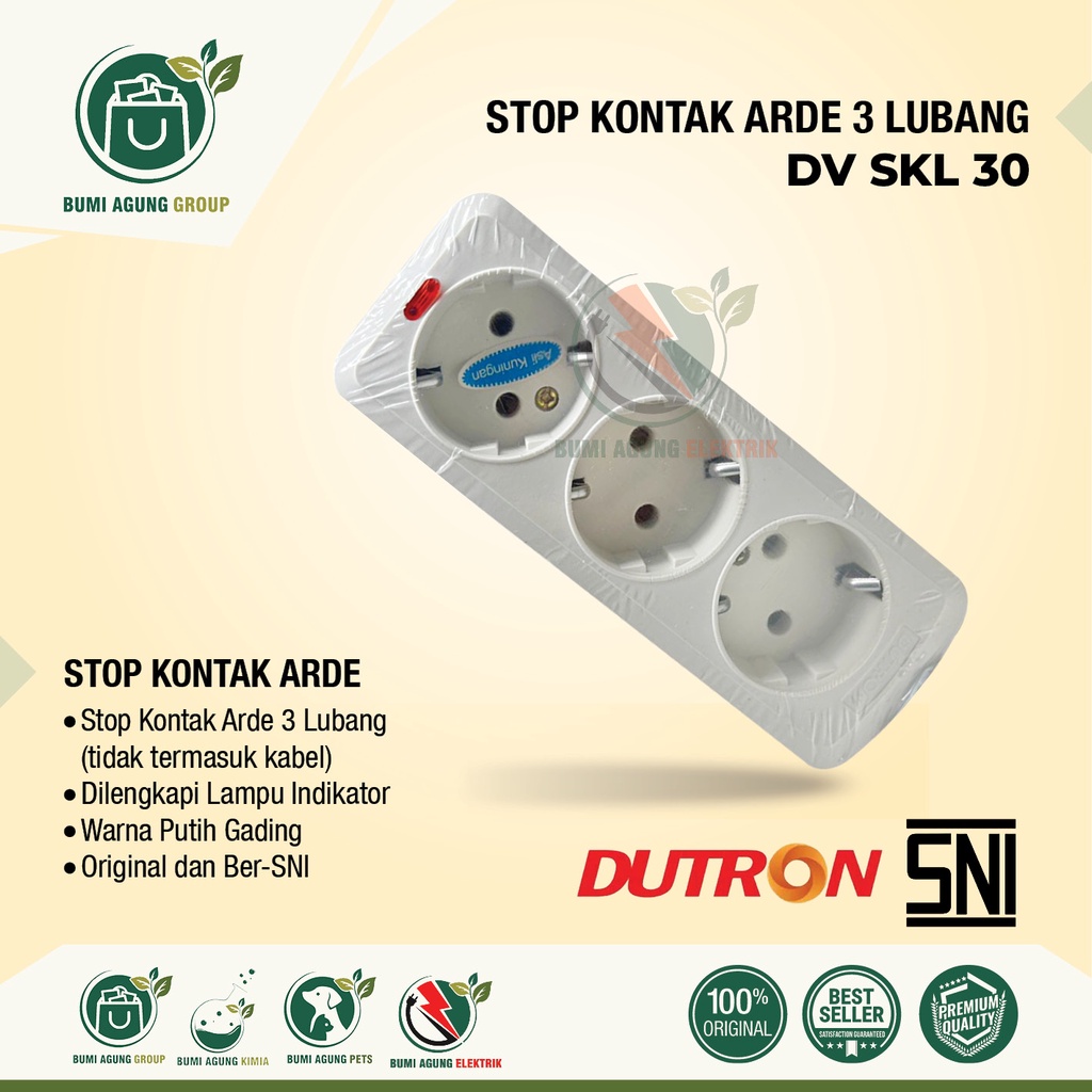 Stop Kontak 2/3/4/5 lubang DUTRON SNI 2 / 3 / 4 / 5