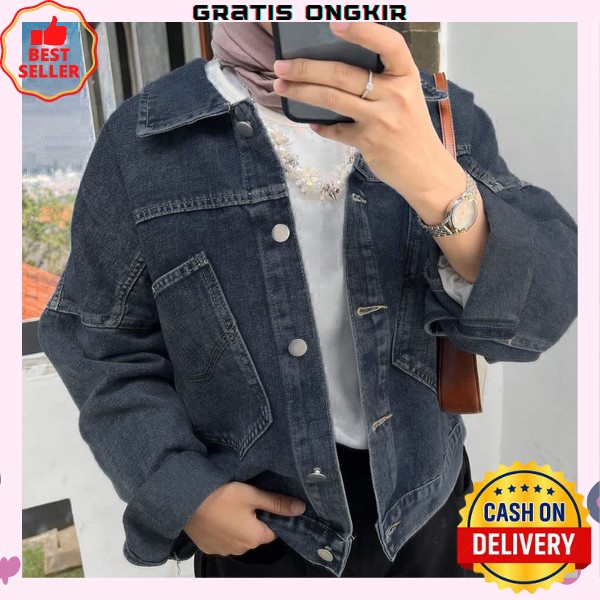 Jaket Wanita Korea Import Cwe Distro Cewek Jins Uo554 Jaket Levis Lo71 Jaket Jeans Mutiara Kode L 93