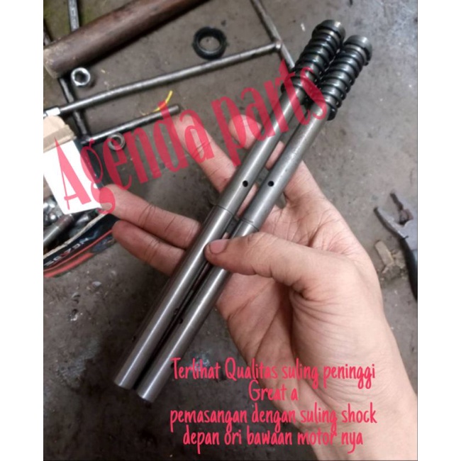 Suling peninggi shock depan bahan grade a Ada Lubang tembus- yamaha matic dan bebek. pnp beat deluxe dan scoopy donat karena drat nya sama dengan yamaha punya