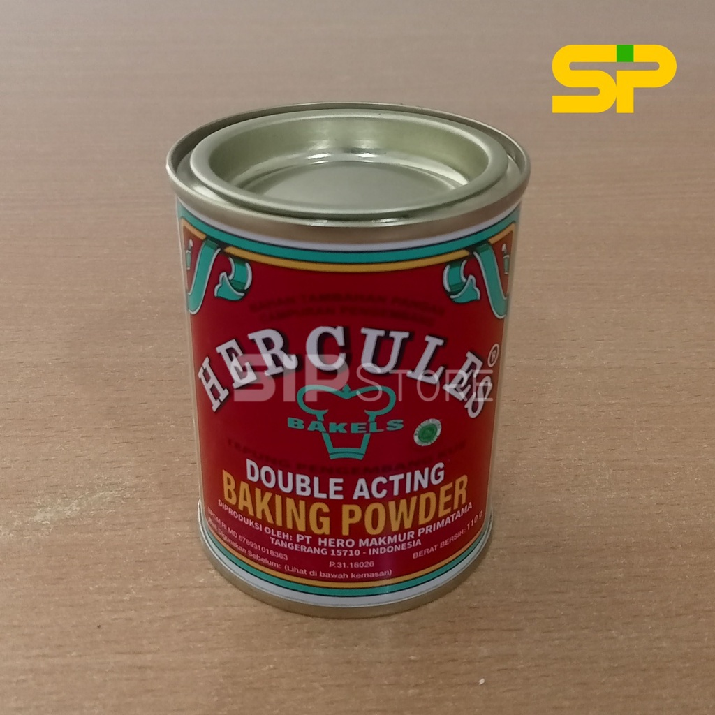 HERCULES Baking Powder Double Acting 110 gr / Tepung Pengembang Kue (KALENG)