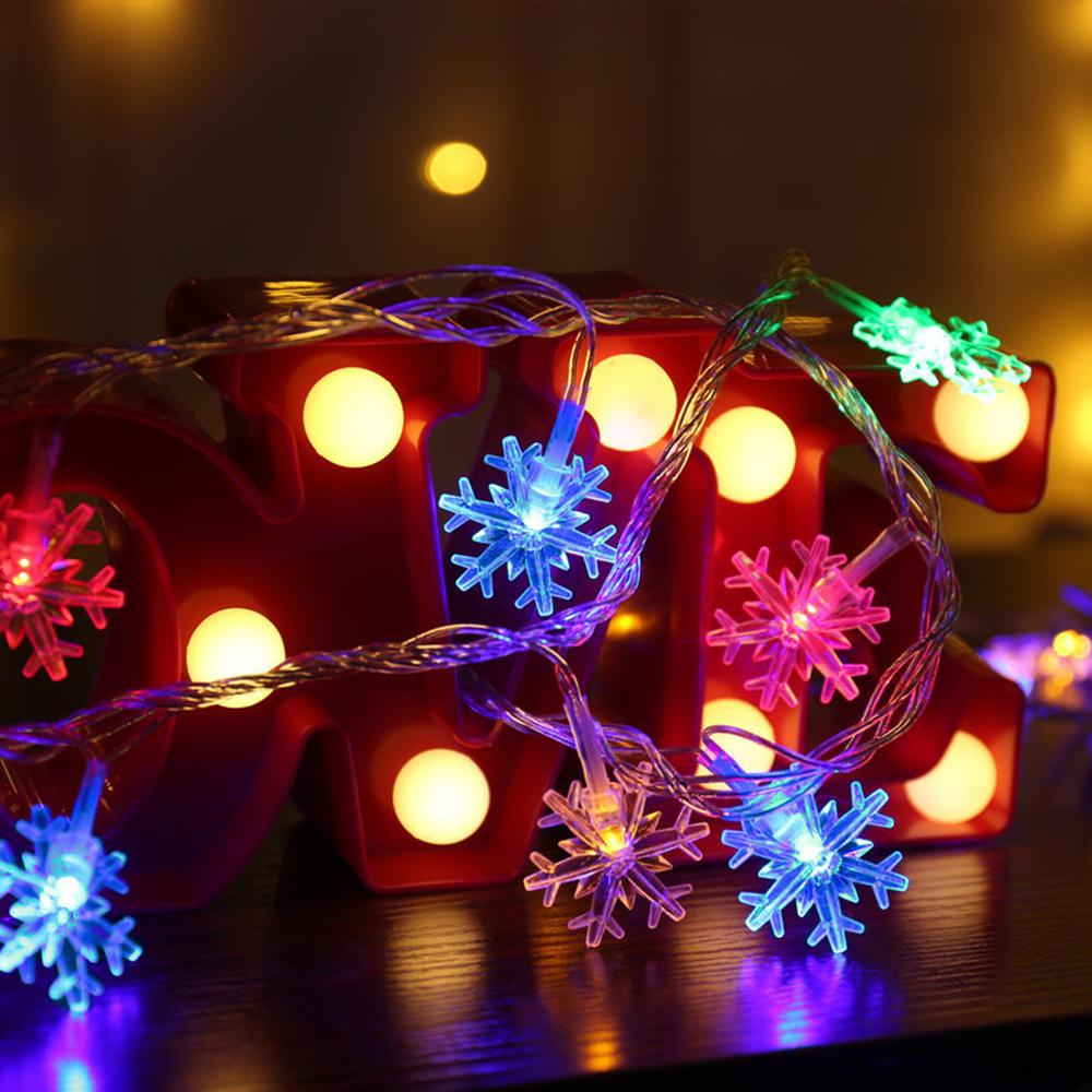 Timekey Lampu String Led 1.5M Bentuk Snowflake Tenaga Baterai Untuk Dekorasi Natal / Tahun Baru E8F8