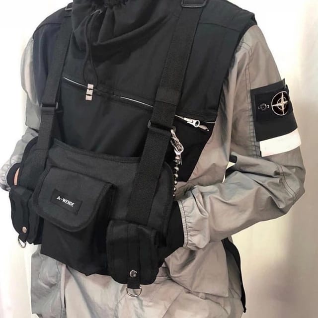 Tas Rompi Dada Chest Bag Tactical Rig Waterproof Multifungsi Pria Wanita Vest Bag Tas Dada Rompi Anti Angin