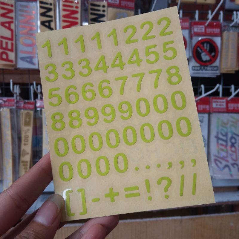 sticker cutting angka