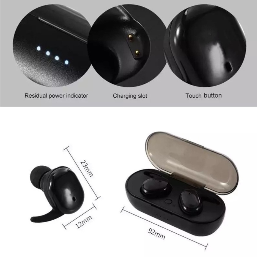 headset Y30 TWS Bluetooth Headset Bluetooth TWS Dengan Mikrofon 5.0 Earphone Bluetooth TWS HiFi Stereo Waterproof Earbuds Wireless