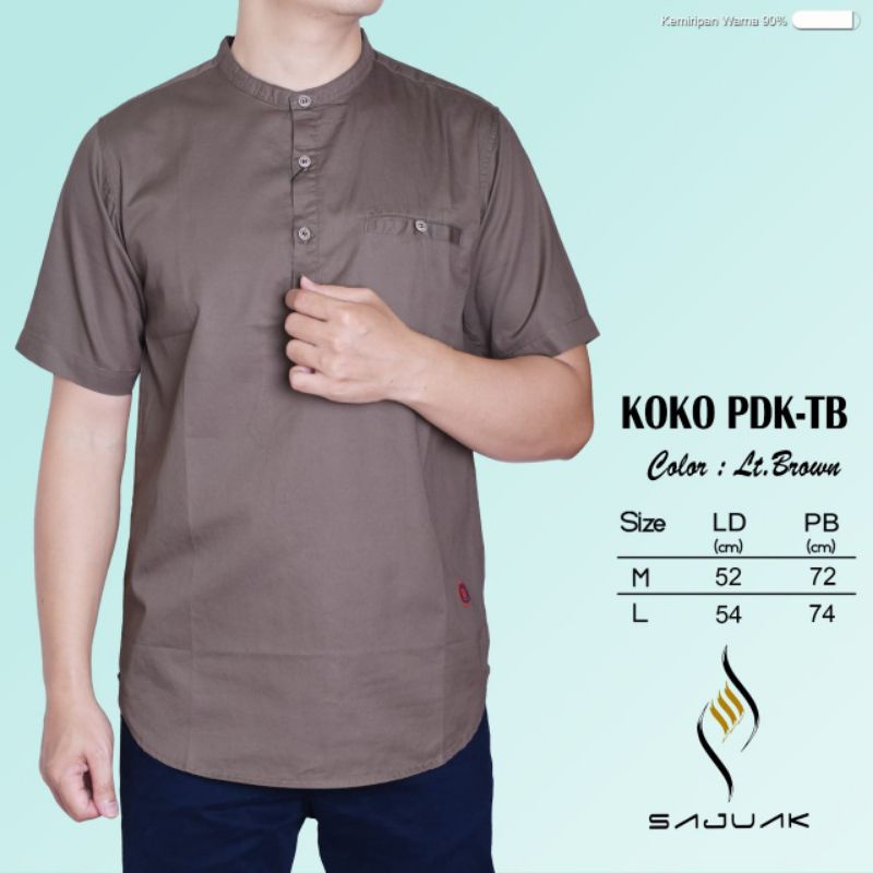 BAJU KEMEJA KOKO KEMKO PRIA LENGAN PENDEK KERAH SANGHAI TWILL COTTON ORIGINAL TERBARU SAJUAK