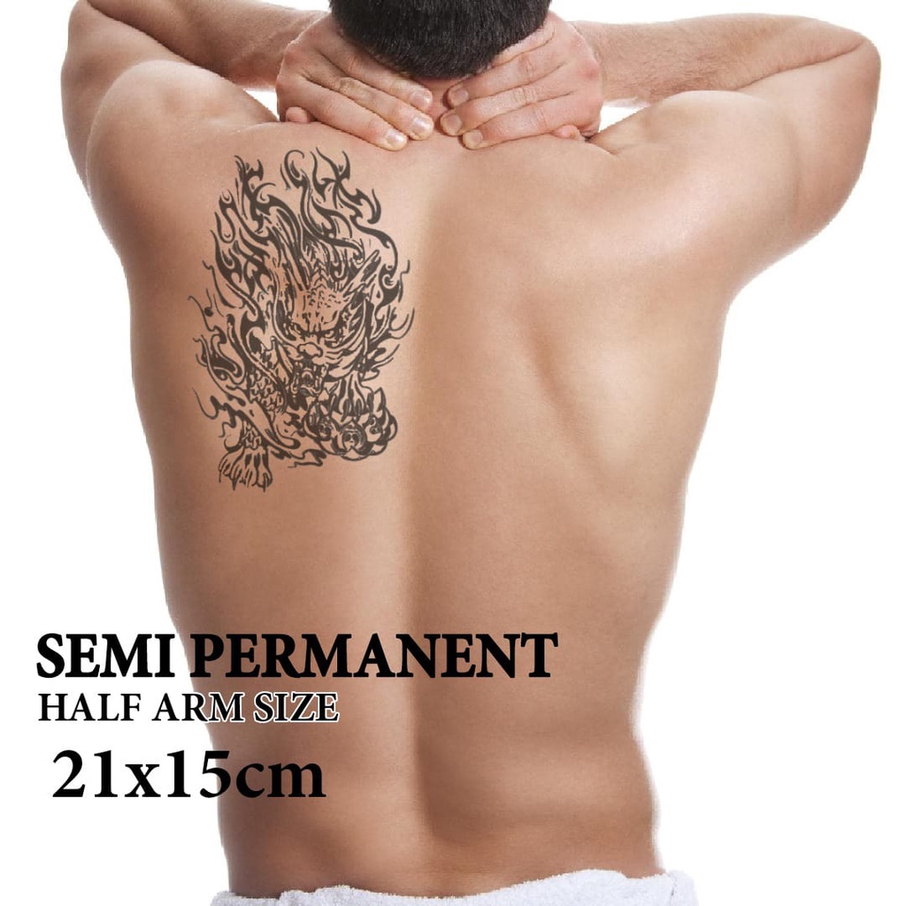 TATOMANIA-Tato semi permanen Stiker Tato Temporer Half Arm KILIN 17x24cm