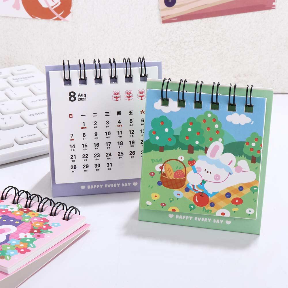 Lanfy 2023kalender Colorful Rabbit Weekly Planner Rumah Sekolah Kalender Mini Jadwal Organizer Alat Tulis Desktop