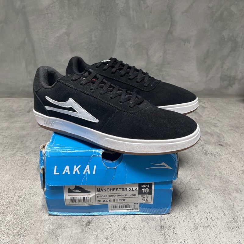 Sepatu Lakai Manchester XLK Black / Gold Suede -Sepatu Skateboard Lakai