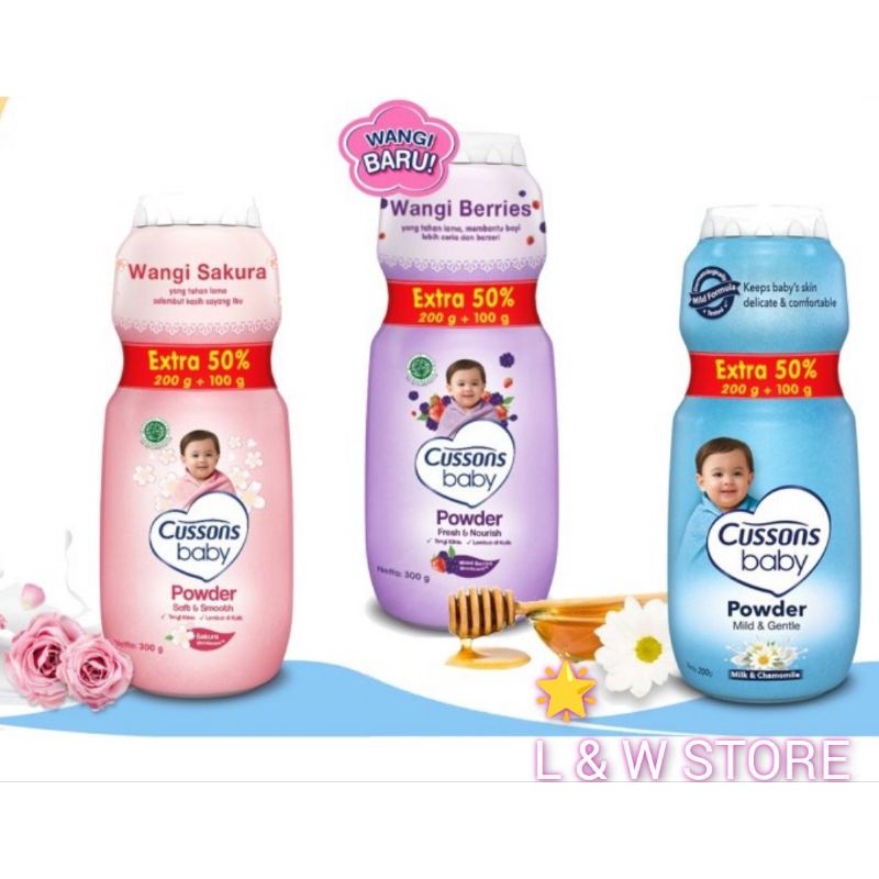 Cussons Baby Powder 200gr + 100gr/Bedak Baby